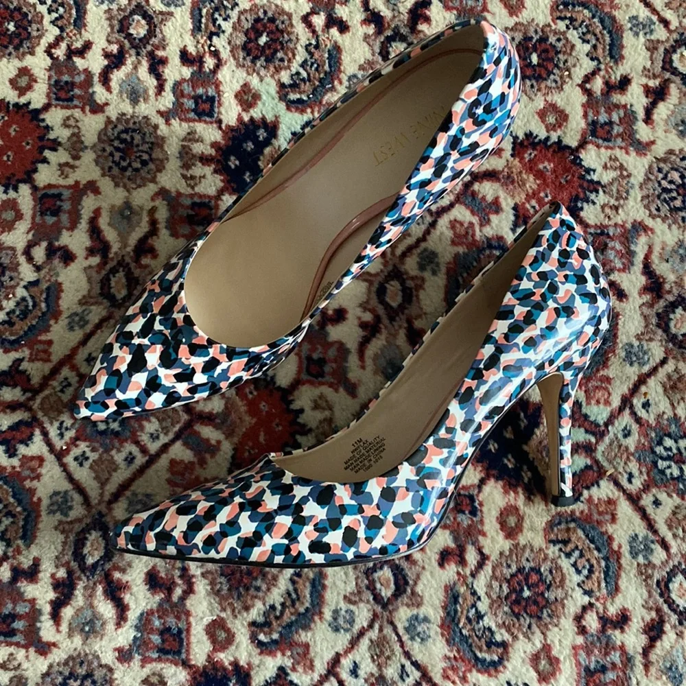 Nine West Multi Color Heels-Size 11 - Picture 3 of 7
